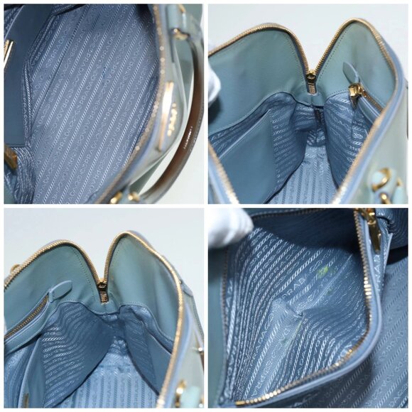 PRADA Hand Bag Safiano leather 2way Blue Auth - Picture 14 of 16